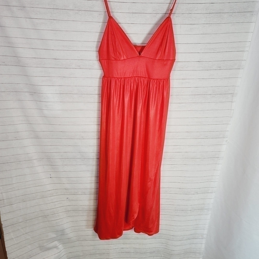 URBAN OUTFITTERS RED MIDI SATIN DRESS, SZ MEDIUM
